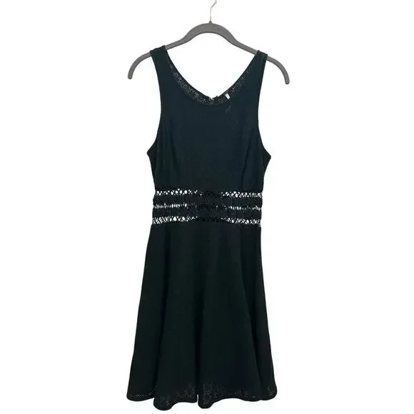 Free People Black Daisy Cutout Mini Dress Size 4 - Picture 3 of 5